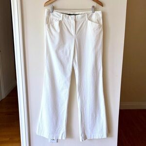 Vintage Y2K theory white corduroy wide leg flare pants office siren minimalist 8